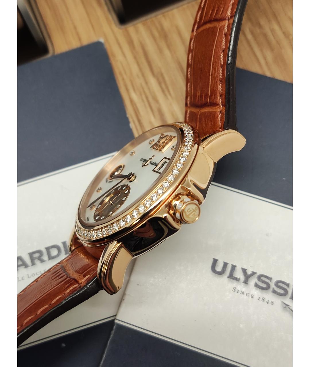 Ulysse Nardin Коричневые часы из розового золота, фото 5