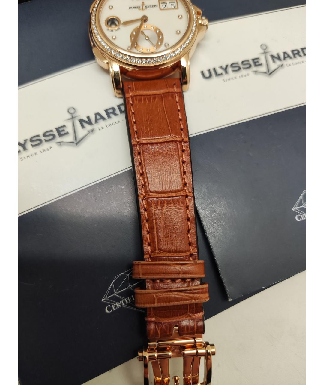 Ulysse Nardin Коричневые часы из розового золота, фото 4