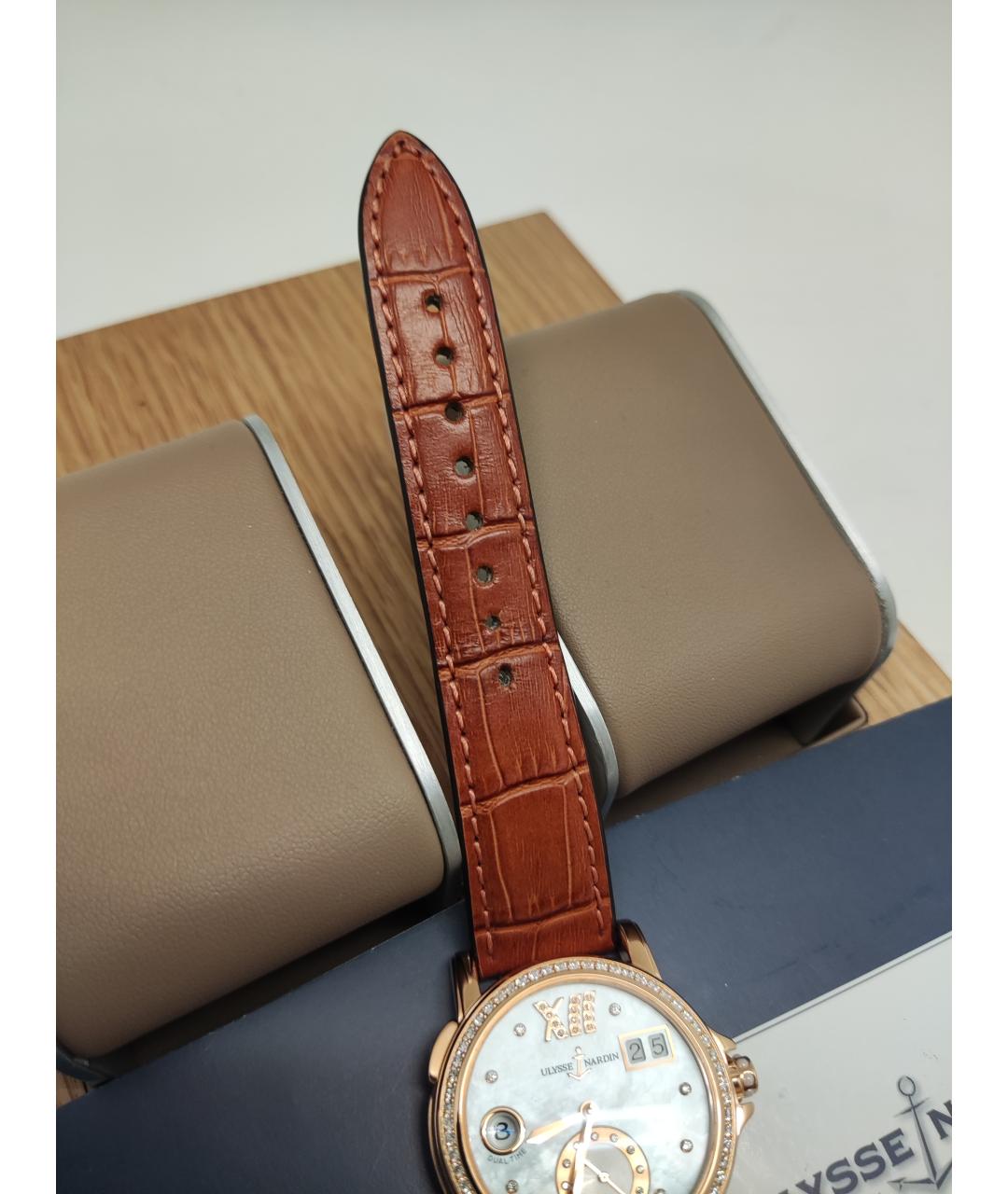 Ulysse Nardin Коричневые часы из розового золота, фото 3