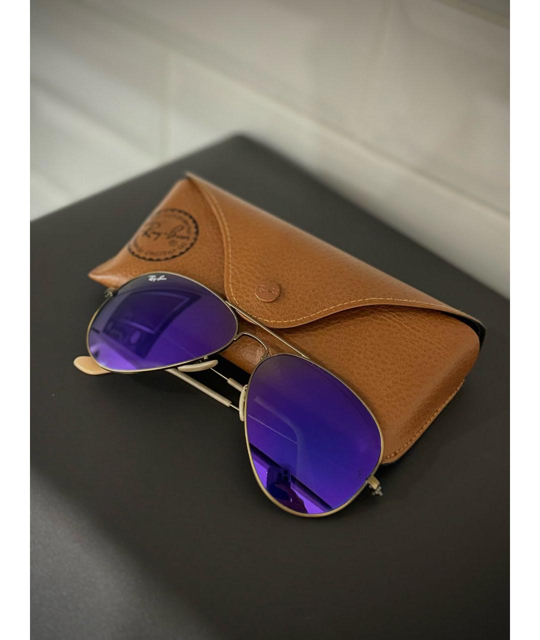 RAY BAN Фиолетовые металлические солнцезащитные очки, фото 2