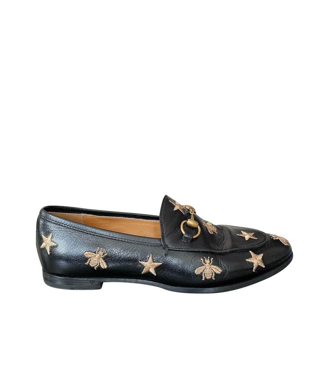 GUCCI Черные кожаные лоферы, фото 1