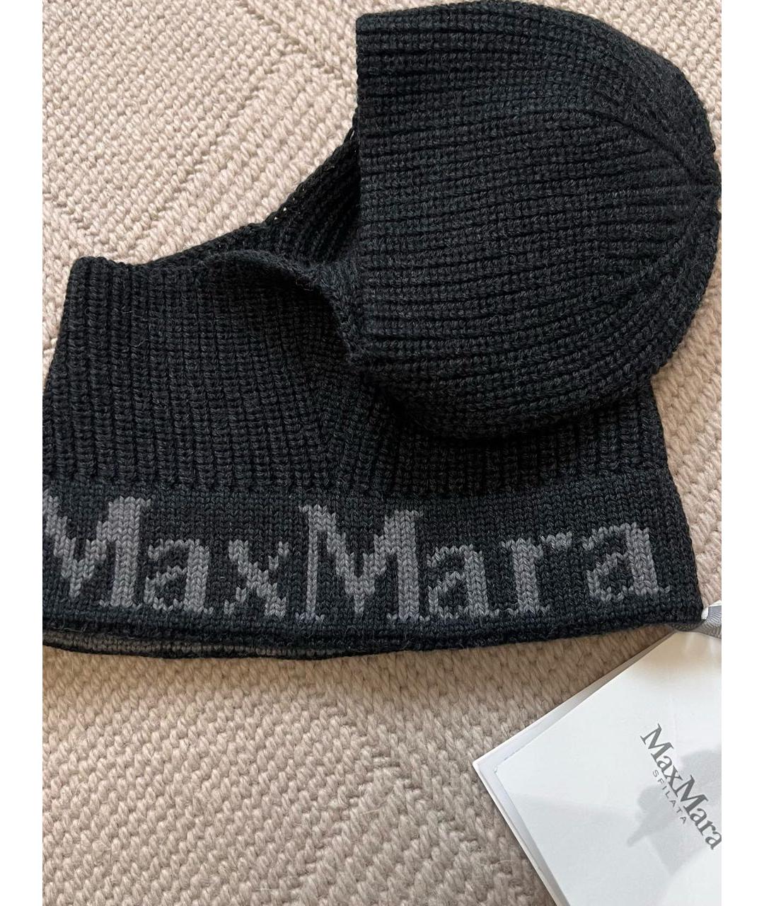 MAX MARA Антрацитовая шерстяная шапка, фото 6