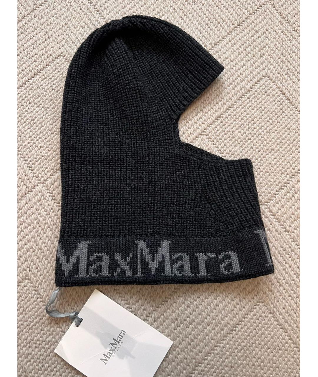 MAX MARA Антрацитовая шерстяная шапка, фото 4