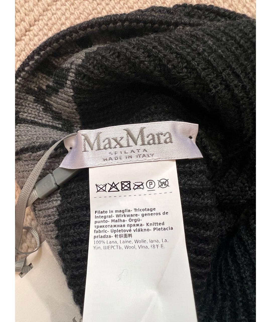 MAX MARA Антрацитовая шерстяная шапка, фото 8