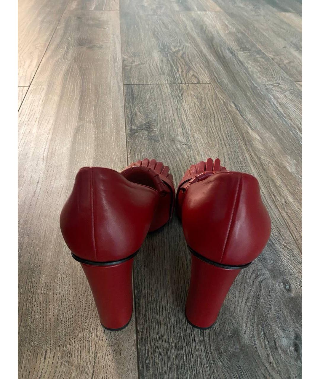 GUCCI Красные кожаные туфли, фото 4