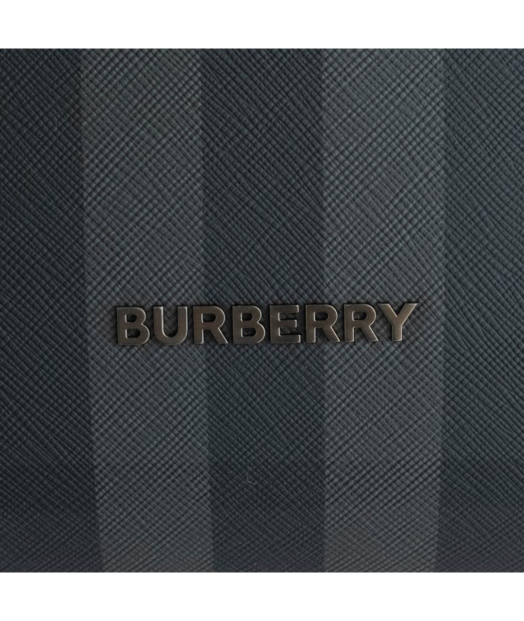 BURBERRY Черная кожаная сумка тоут, фото 4