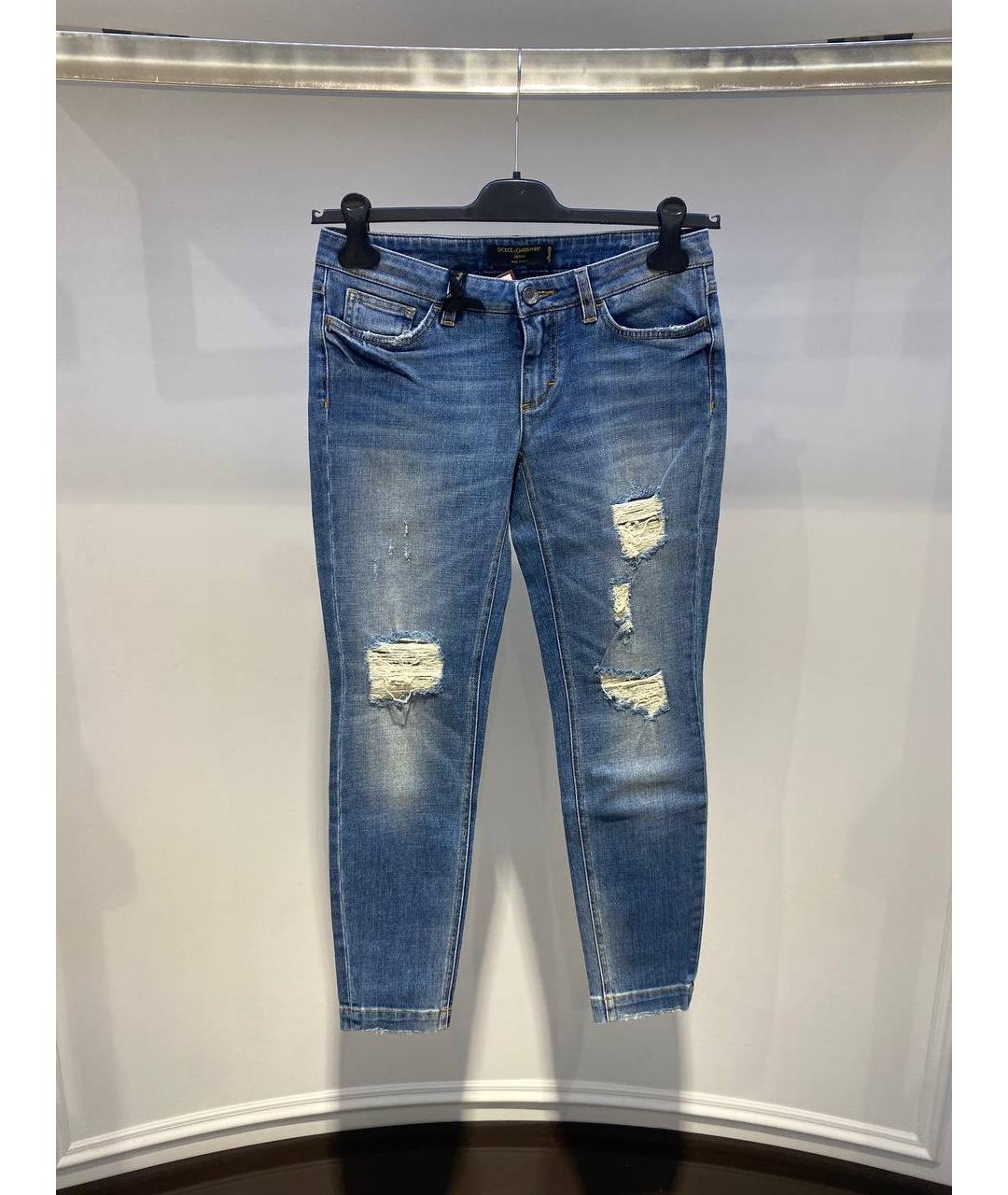 DOLCE&GABBANA Синие прямые джинсы, фото 3