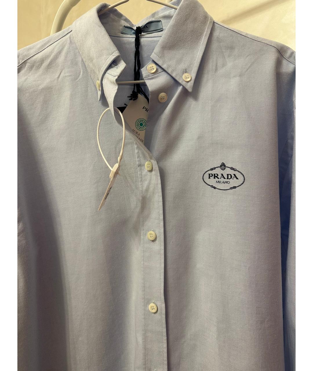 PRADA Голубая хлопковая рубашка, фото 6