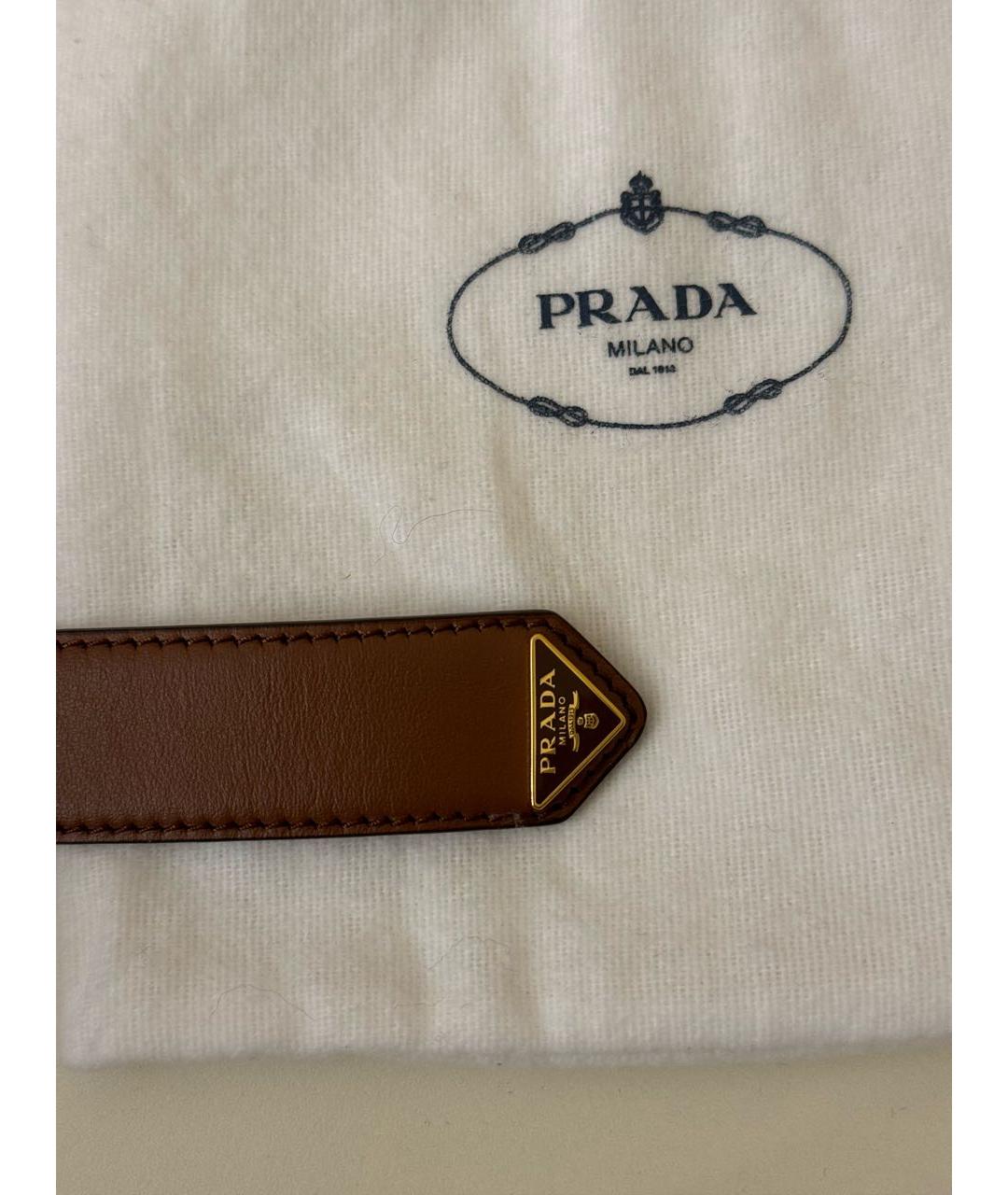 PRADA Коричневый кожаный ремень, фото 5