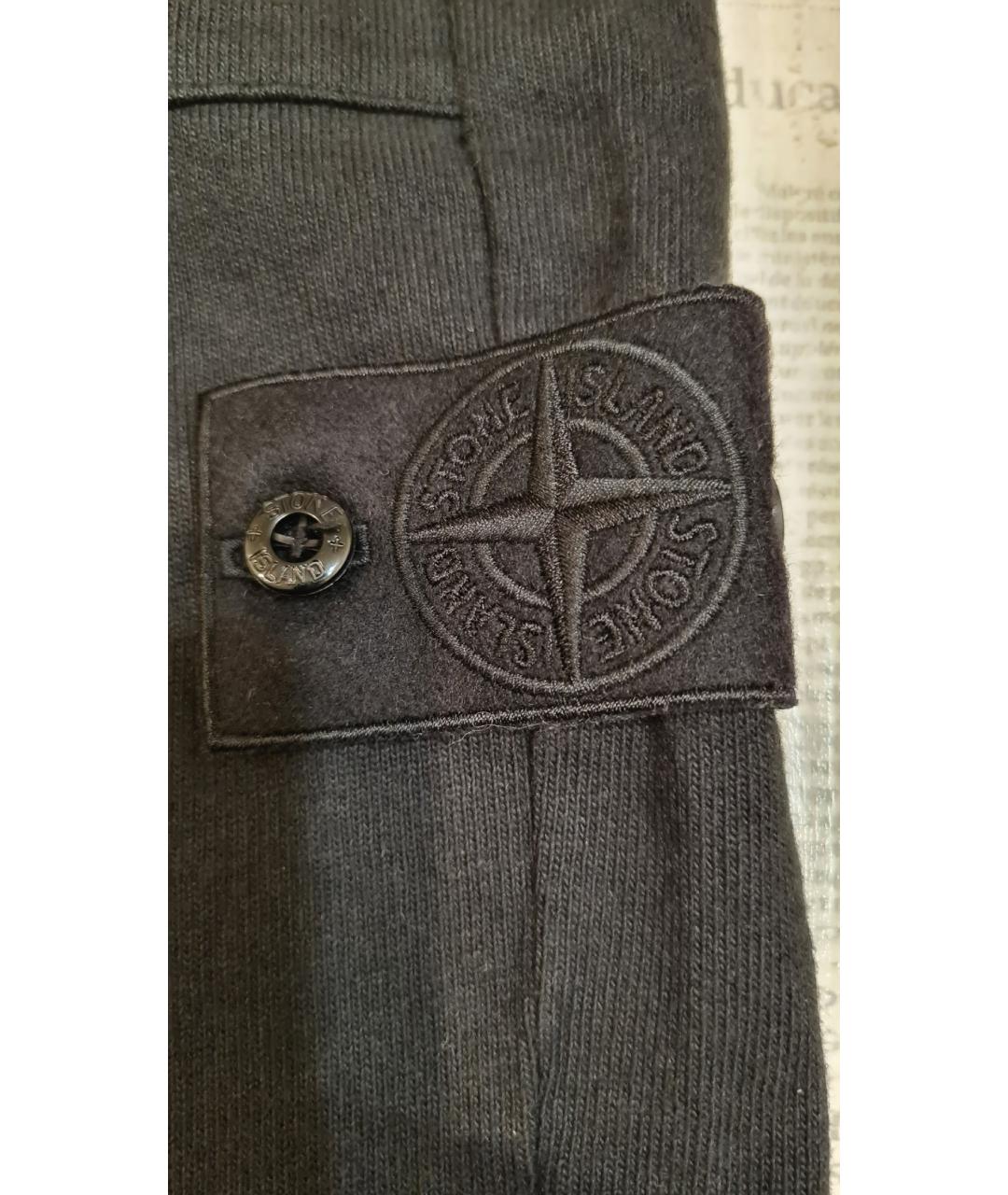 STONE ISLAND Черные хлопковые повседневные брюки, фото 6