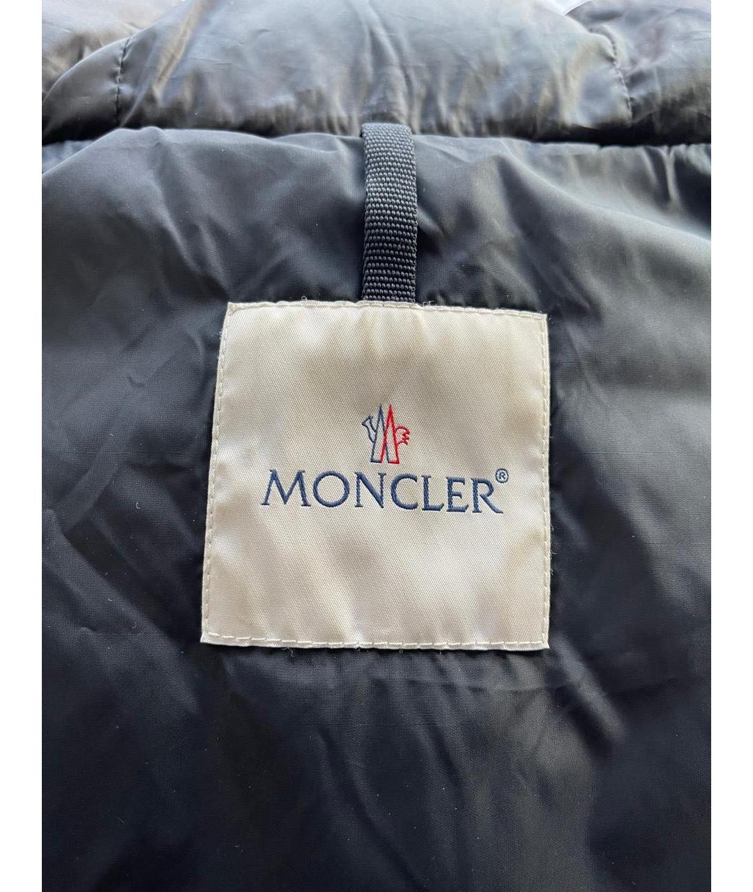 MONCLER Черный полиэстеровый пуховик, фото 4