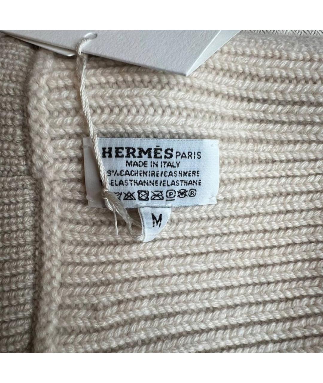 HERMES Бежевая кашемировая шапка, фото 7