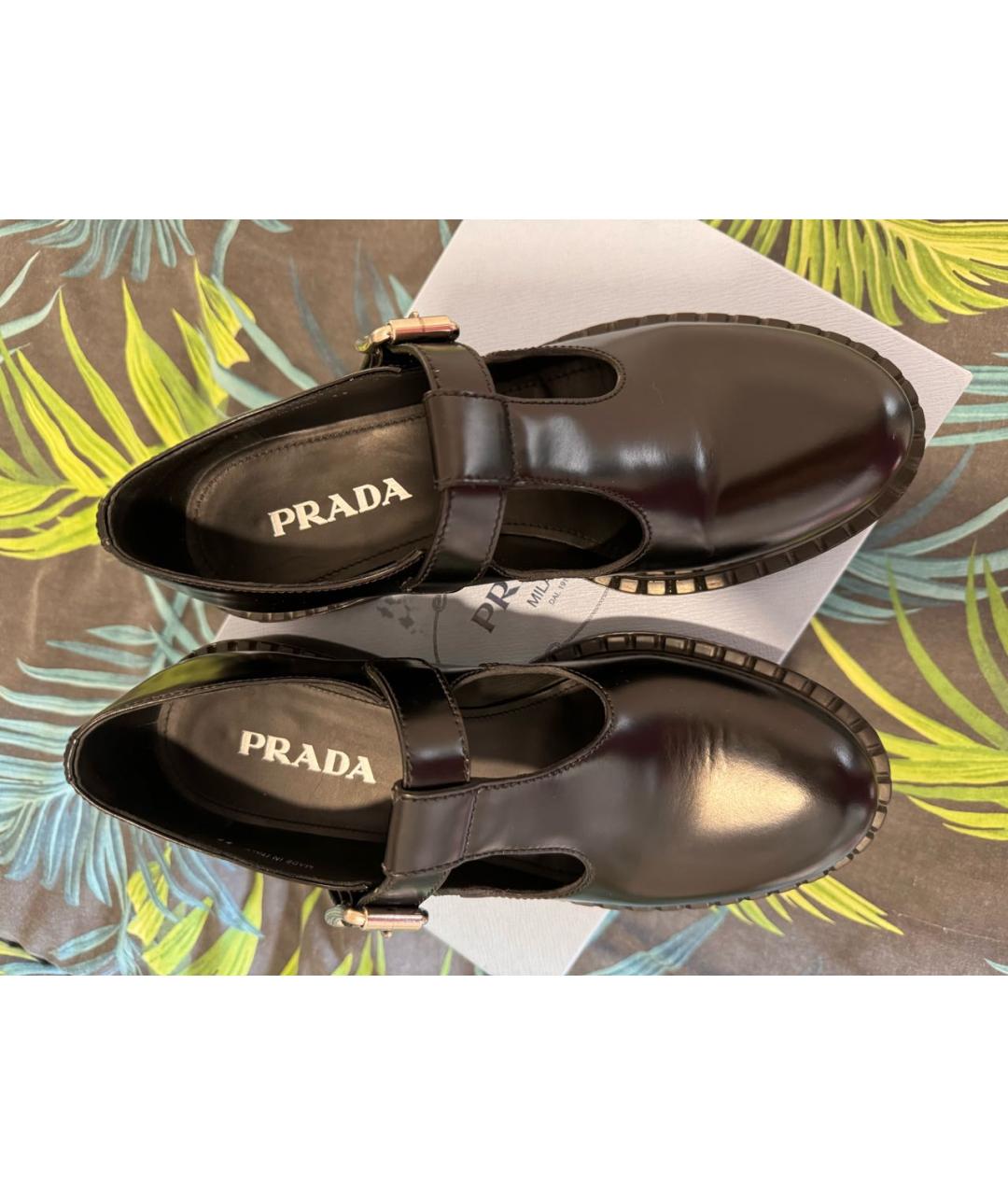 PRADA Черные кожаные ботинки, фото 4