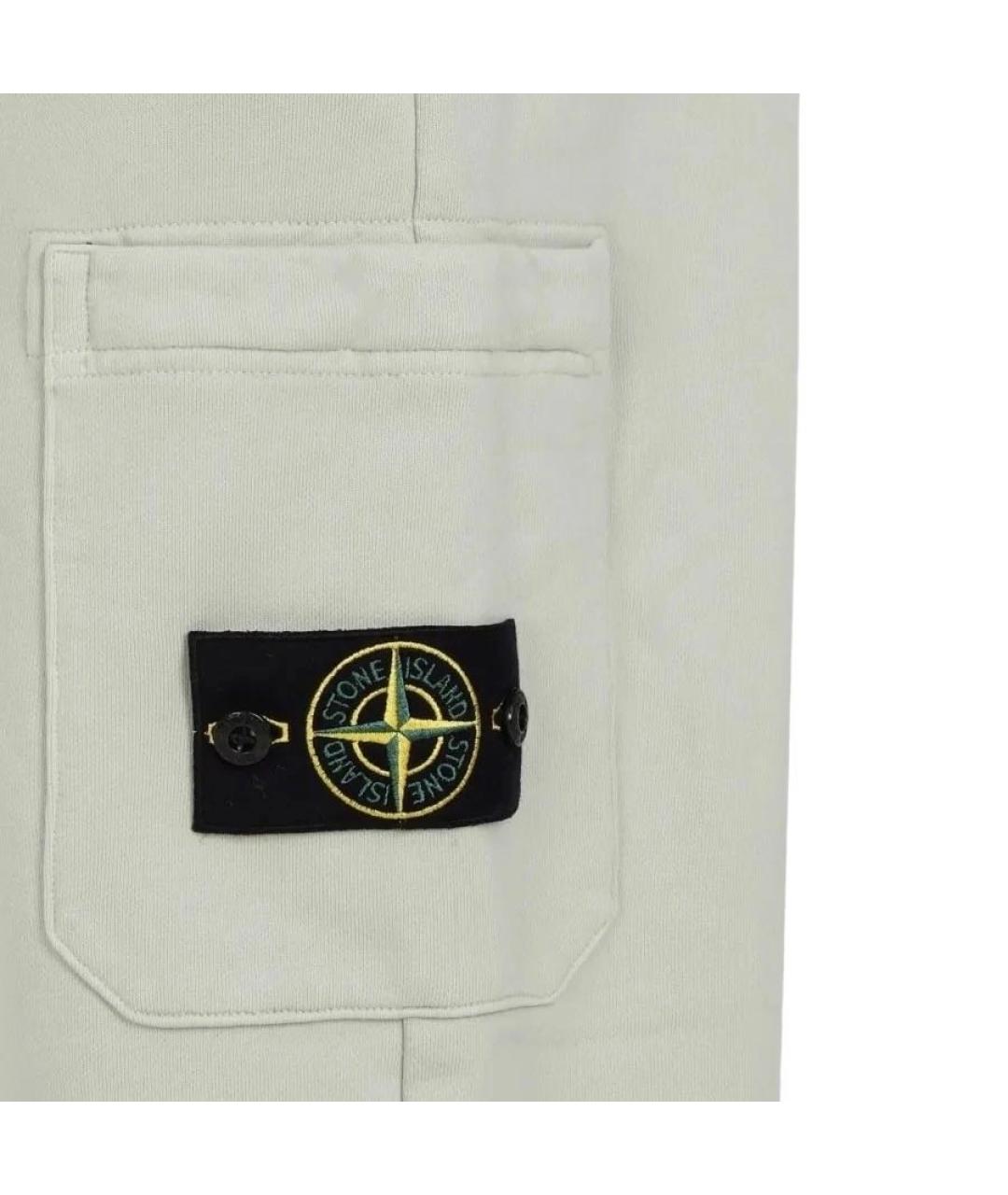 STONE ISLAND Желтые хлопковые повседневные брюки, фото 4