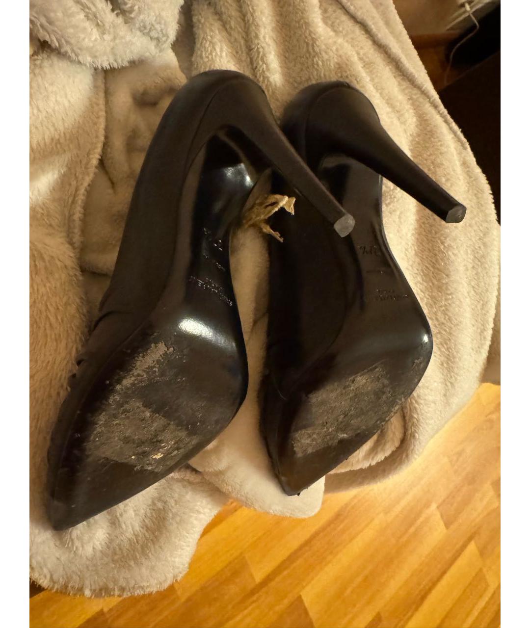 SAINT LAURENT Черные кожаные туфли, фото 4