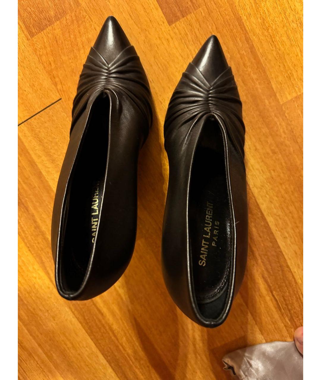 SAINT LAURENT Черные кожаные туфли, фото 3