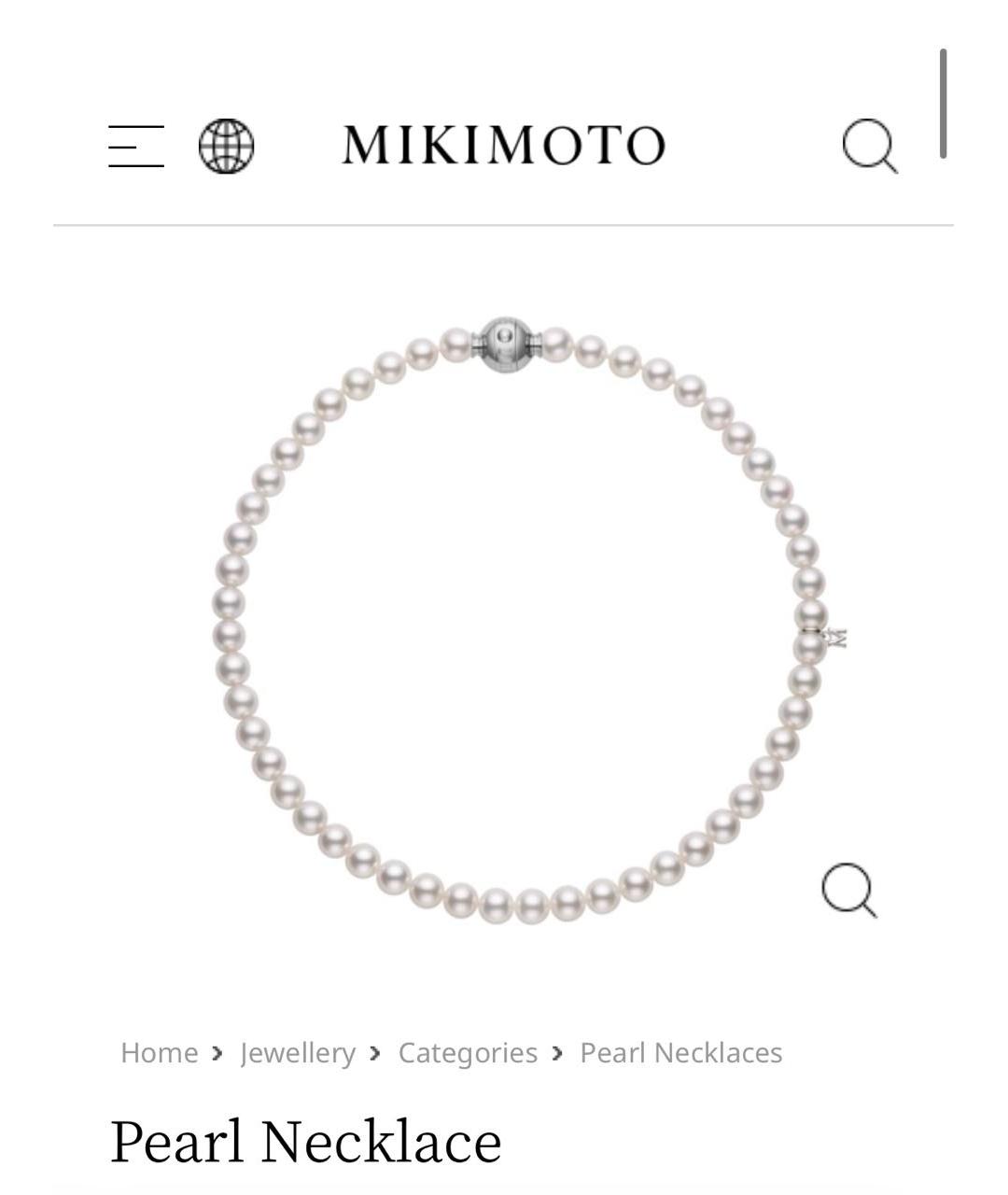 Mikimoto Белое жемчужное колье, фото 3