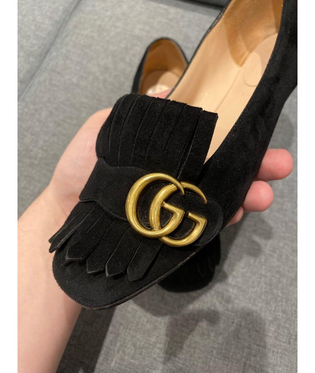 GUCCI Черные кожаные балетки, фото 5