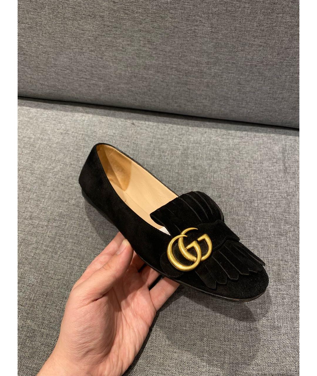 GUCCI Черные кожаные балетки, фото 8