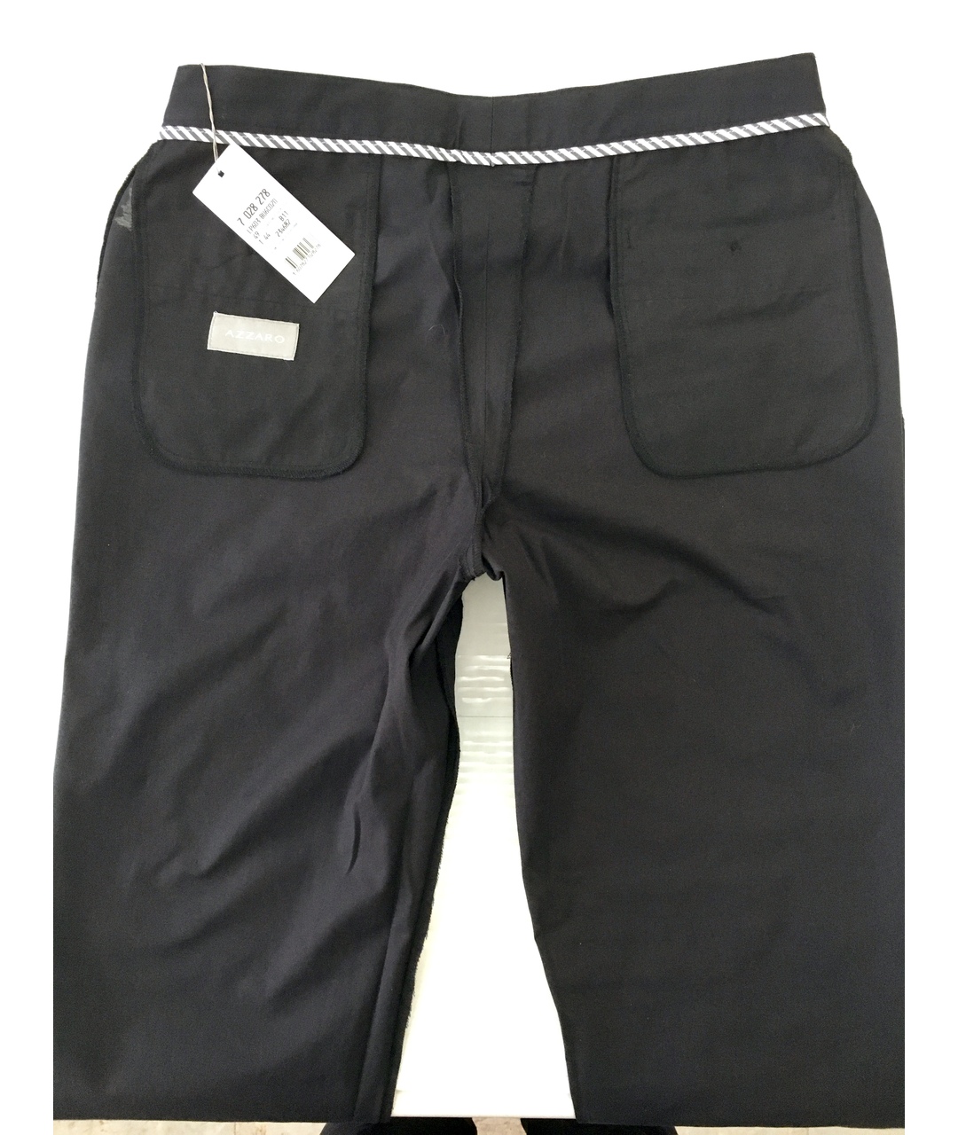 AZZARO Черные хлопко-эластановые повседневные брюки, фото 4