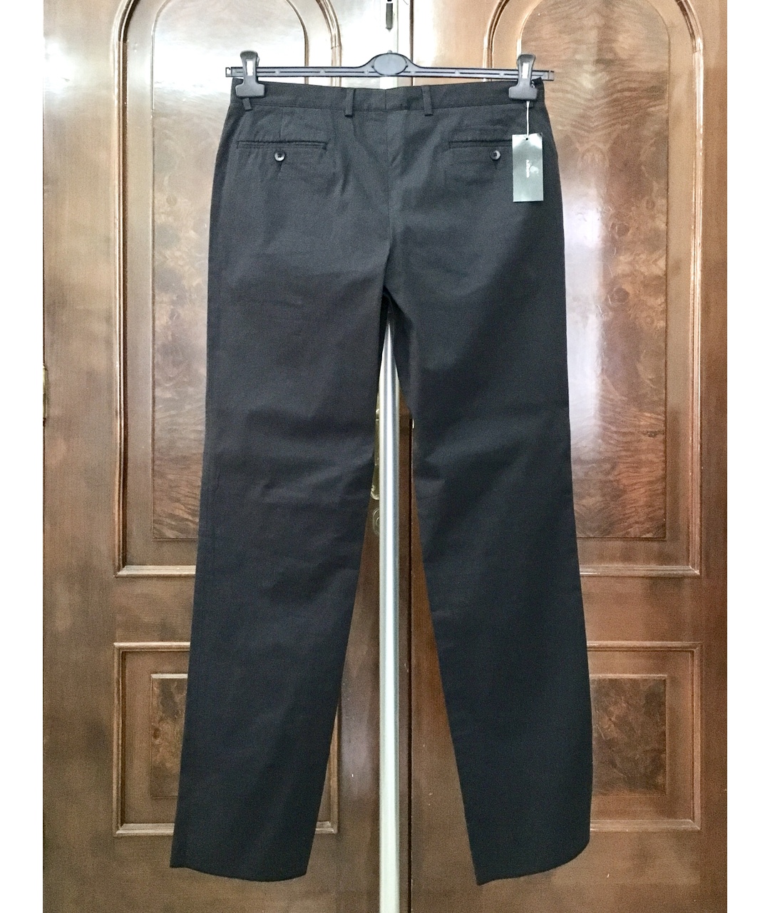 AZZARO Черные хлопко-эластановые повседневные брюки, фото 2
