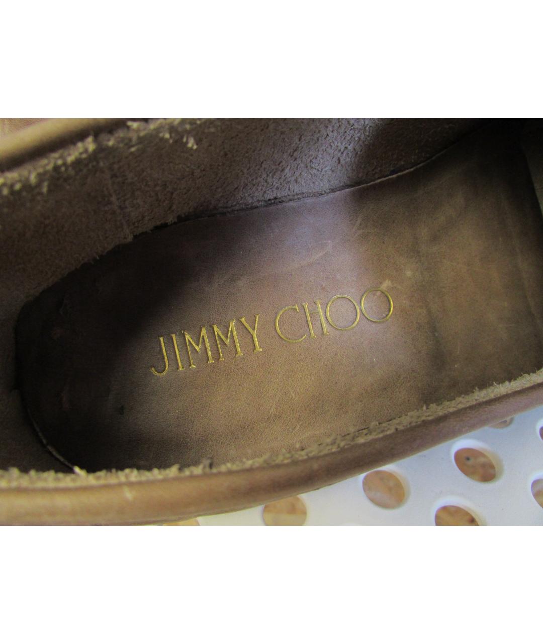 JIMMY CHOO Коричневые кожаные лоферы, фото 6