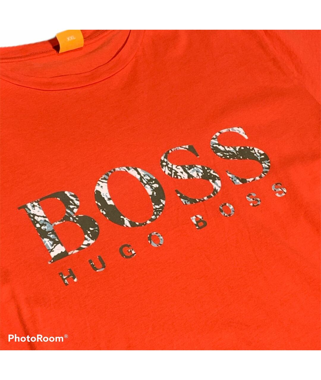 HUGO BOSS Оранжевая хлопковая футболка, фото 2
