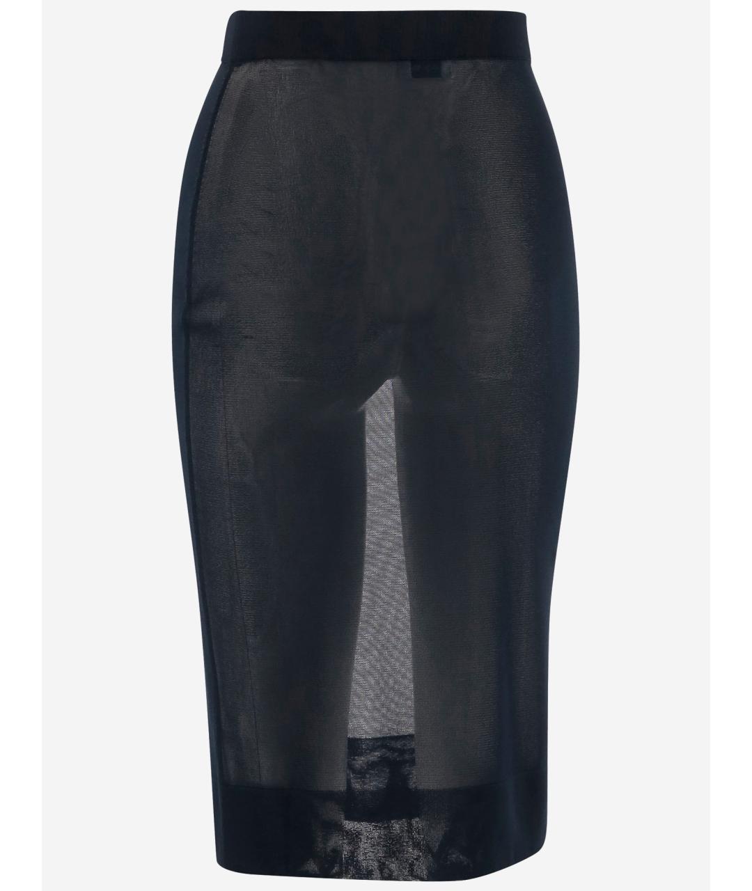 SAINT LAURENT Темно-синяя юбка миди, фото 2
