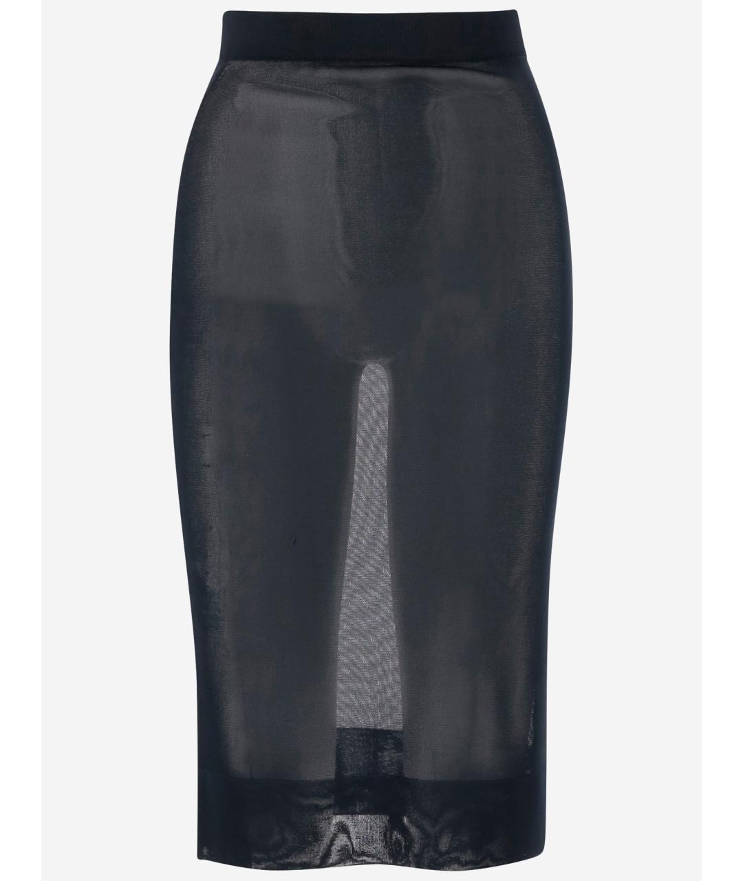 SAINT LAURENT Темно-синяя юбка миди, фото 4