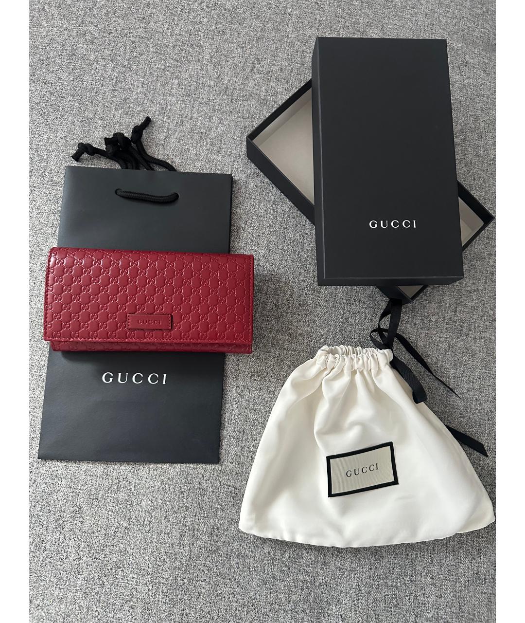 GUCCI Красный кожаный кошелек, фото 2