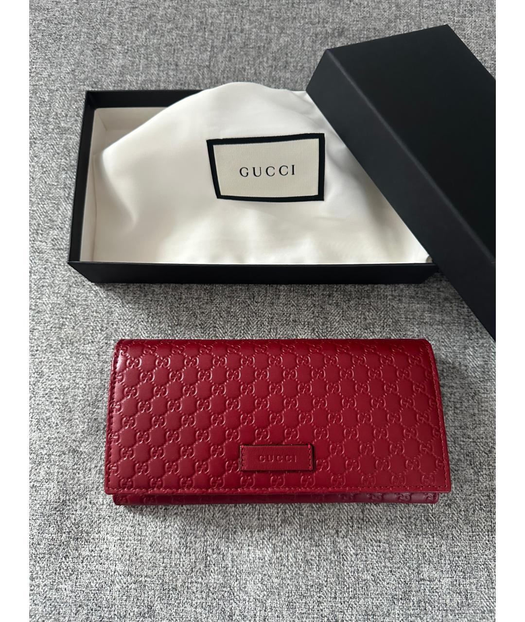 GUCCI Красный кожаный кошелек, фото 7