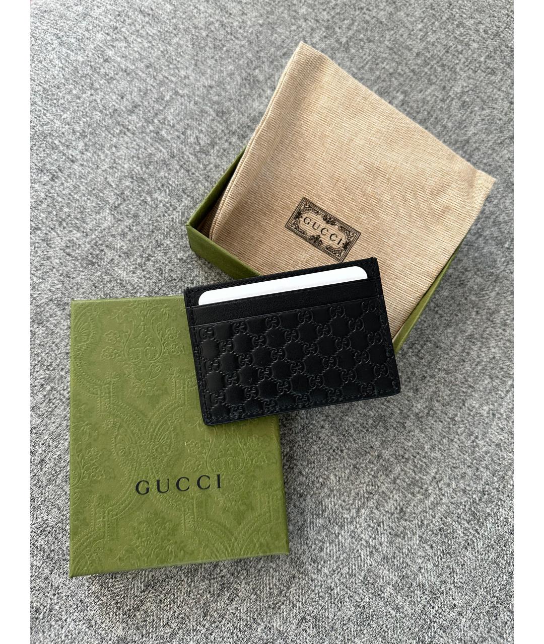 GUCCI Черный кожаный кардхолдер, фото 2