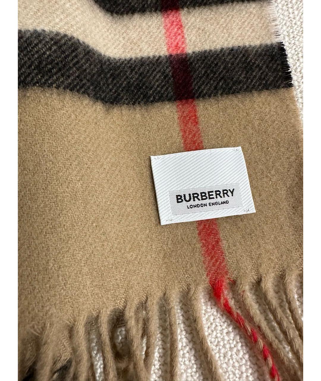 BURBERRY Бежевый кашемировый шарф, фото 5