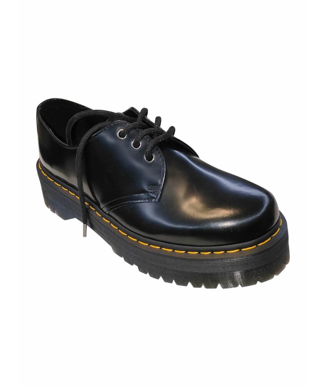 DR. MARTENS Черные кожаные низкие ботинки, фото 1