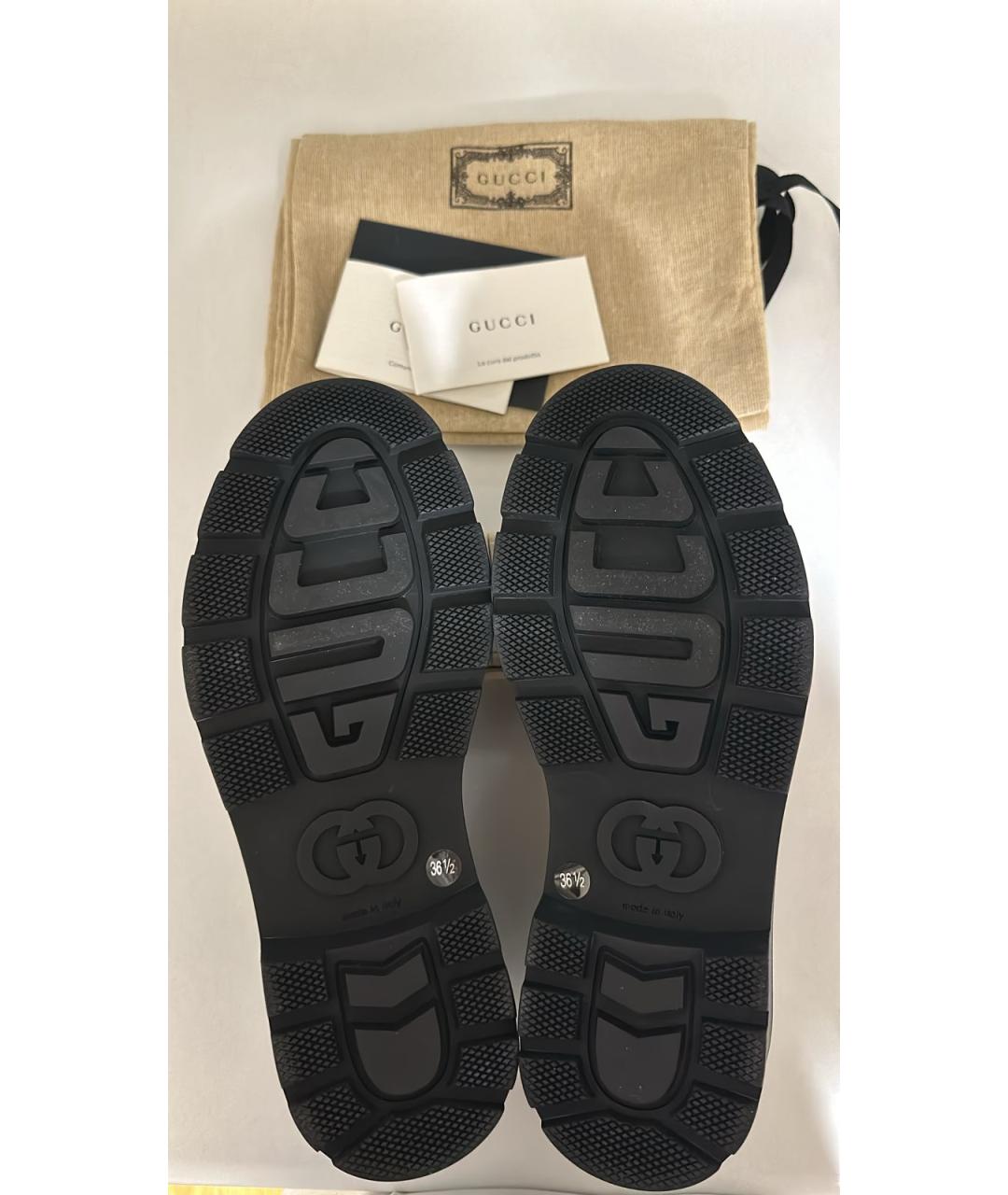 GUCCI Черные кожаные лоферы, фото 3