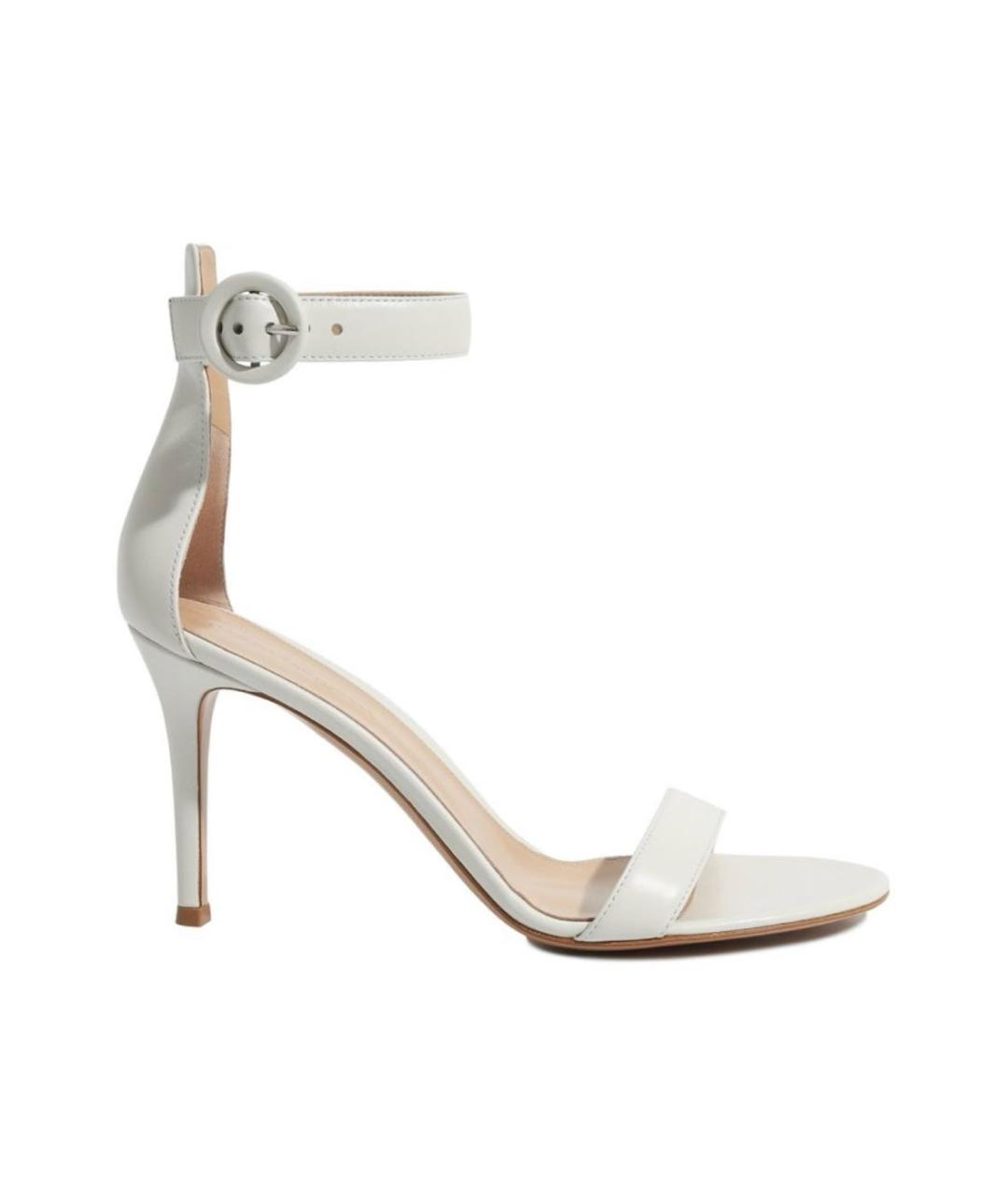 GIANVITO ROSSI Белые кожаные босоножки, фото 1