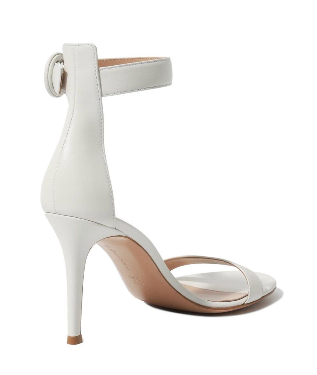 GIANVITO ROSSI Белые кожаные босоножки, фото 5