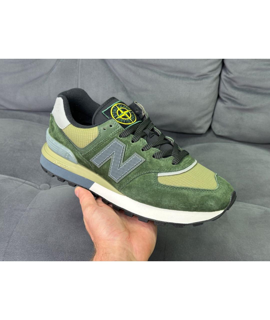 NEW BALANCE Зеленые замшевые низкие кроссовки / кеды, фото 5