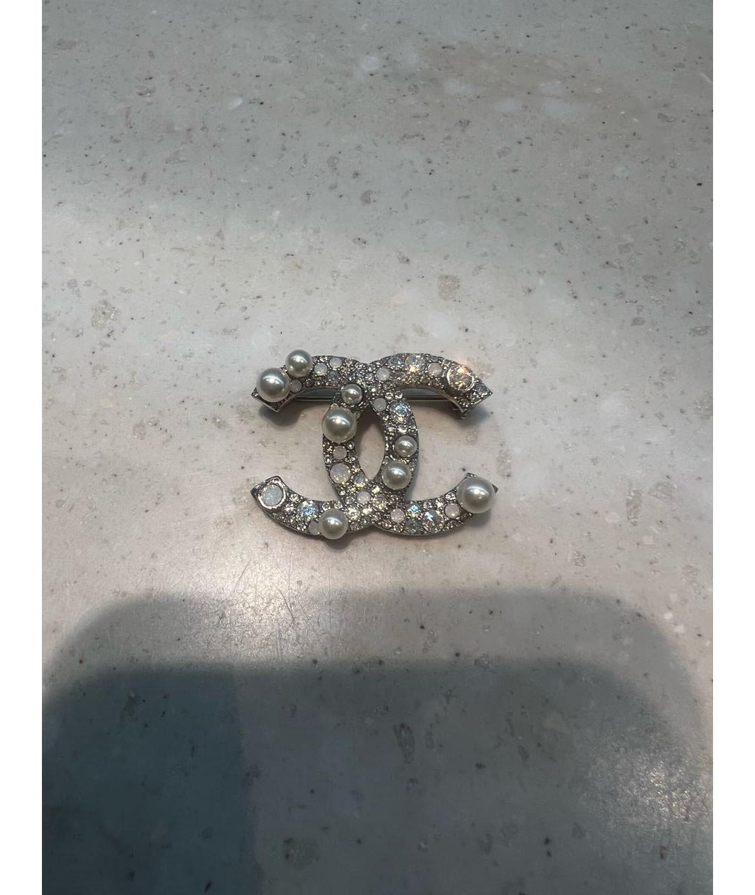 CHANEL Серебряная металлическая булавка / брошь, фото 5