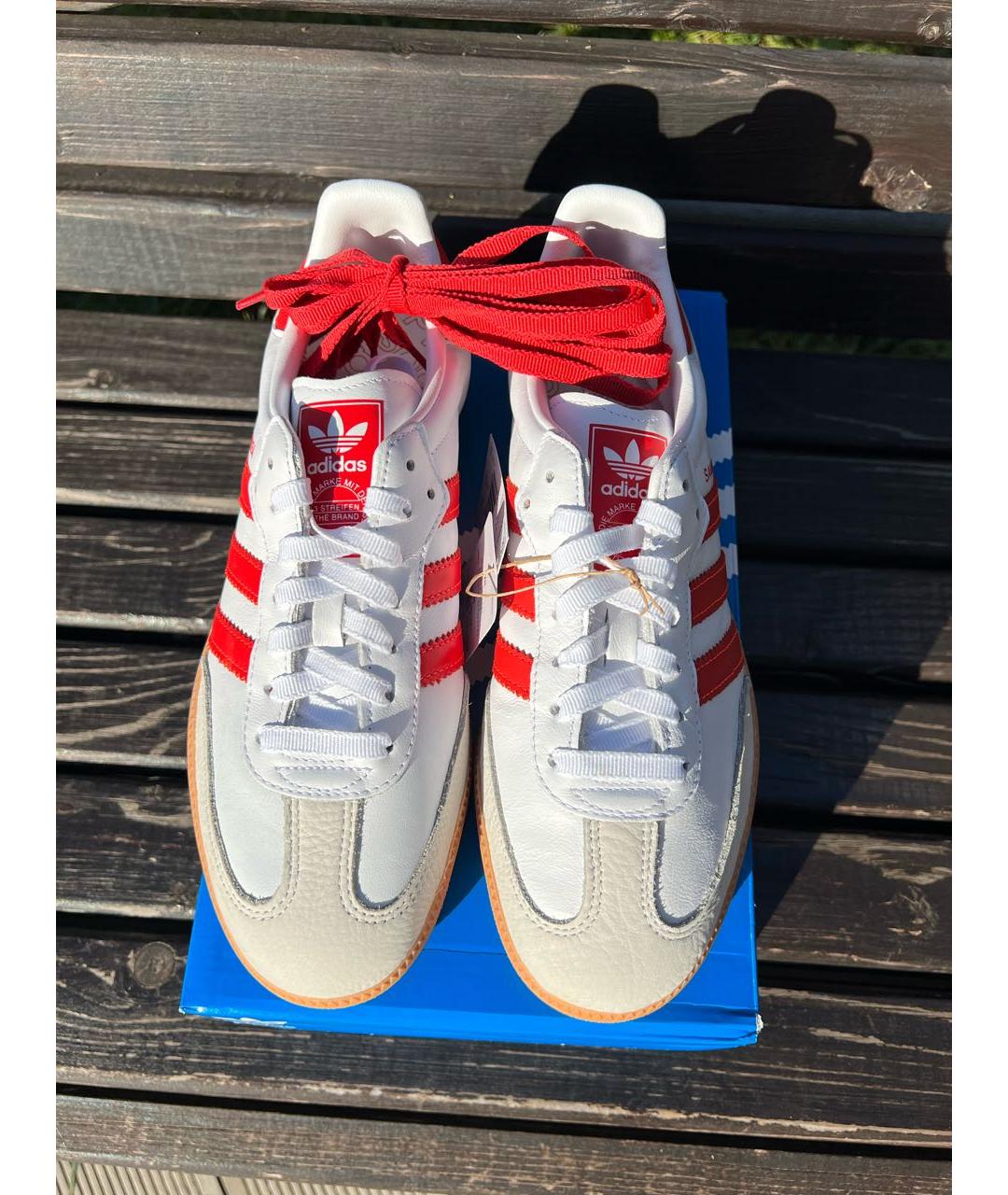 ADIDAS Белые кожаные кроссовки, фото 2