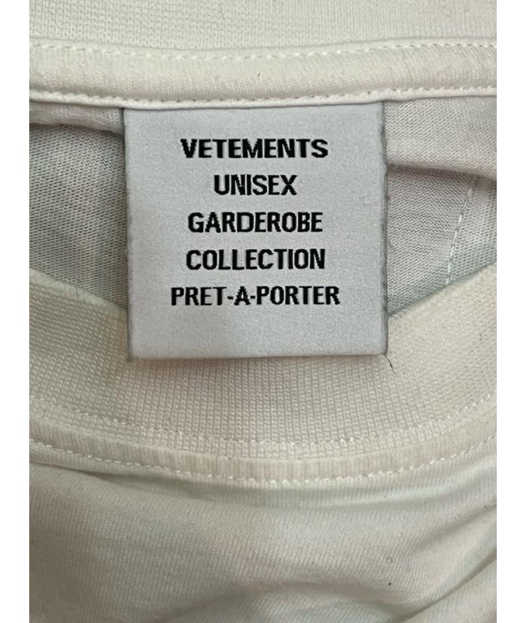 VETEMENTS Белая хлопковая футболка, фото 2