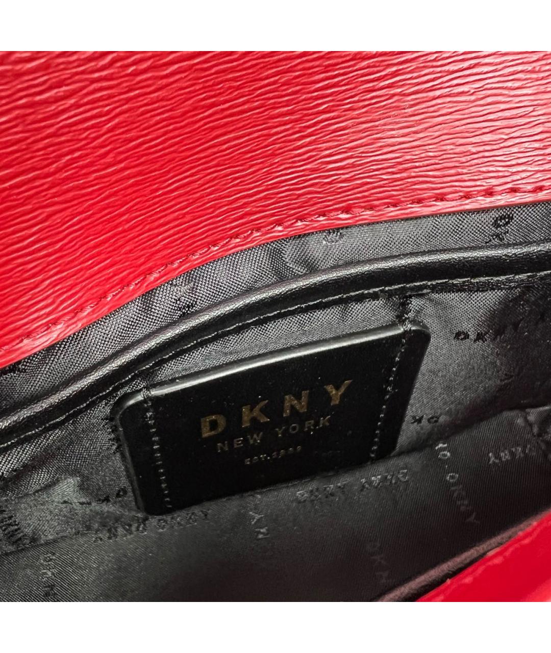 DKNY Красная кожаная сумка через плечо, фото 4