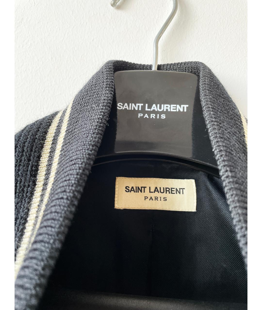 SAINT LAURENT Черная шерстяная куртка, фото 6