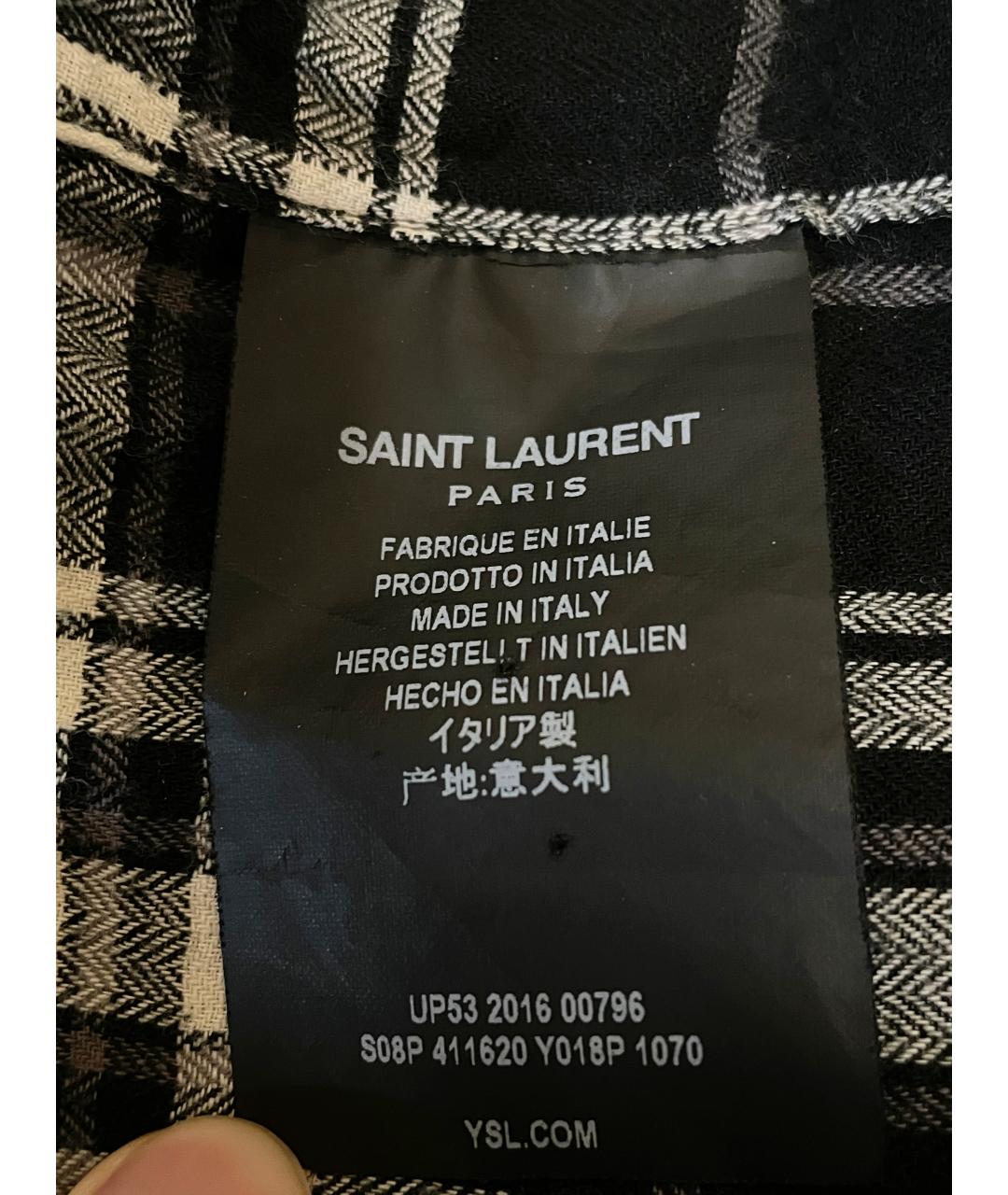 SAINT LAURENT Черная хлопковая кэжуал рубашка, фото 4