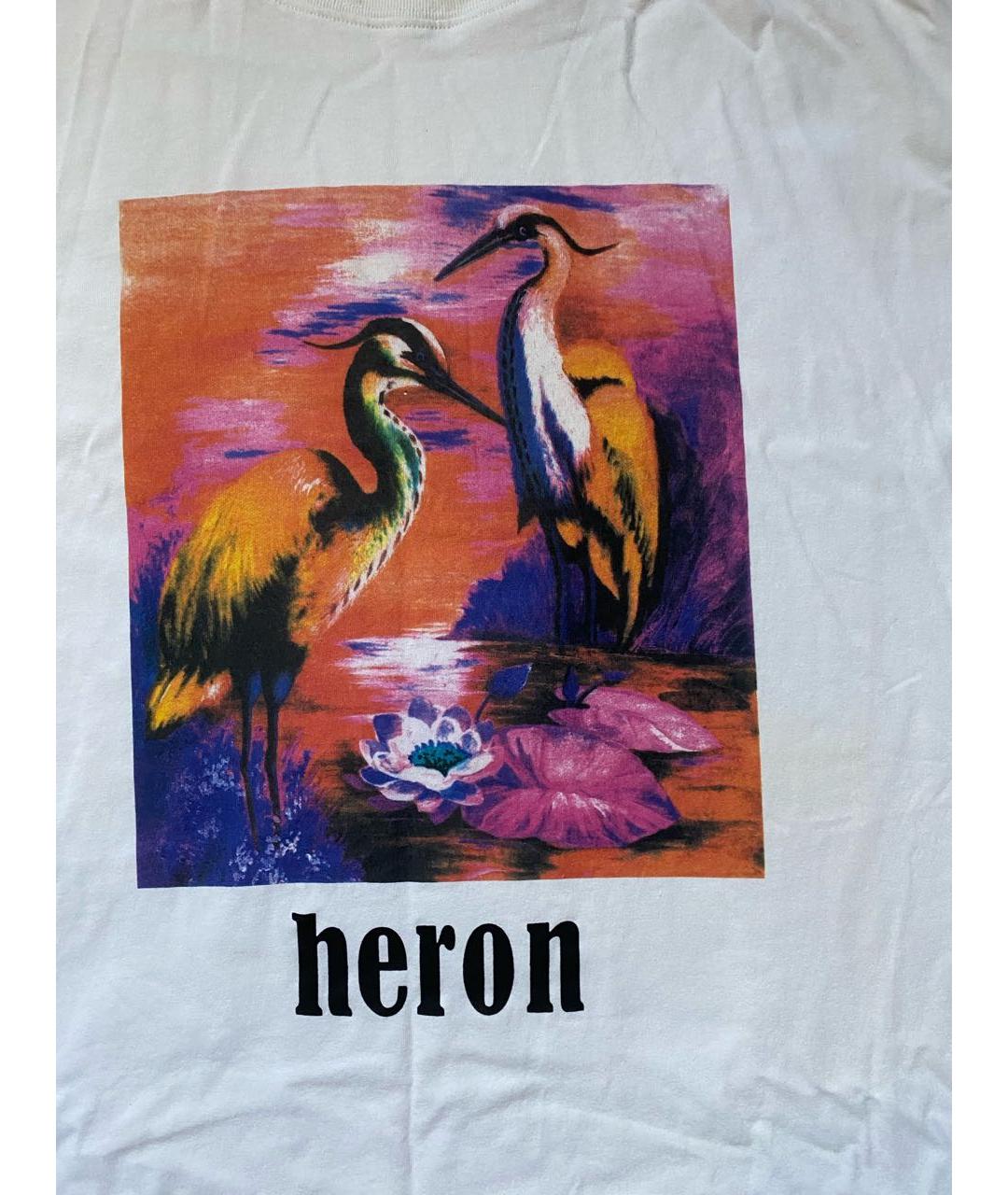 HERON PRESTON Белая хлопковая футболка, фото 4