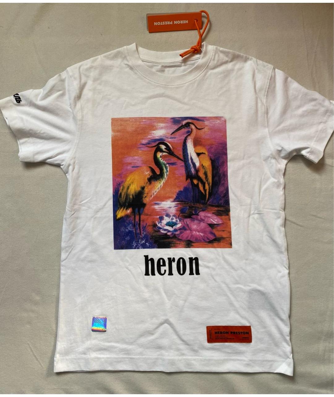 HERON PRESTON Белая хлопковая футболка, фото 9