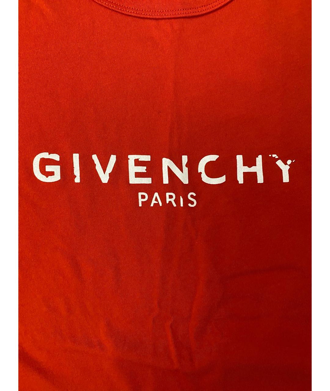 GIVENCHY Красная хлопковая футболка, фото 4