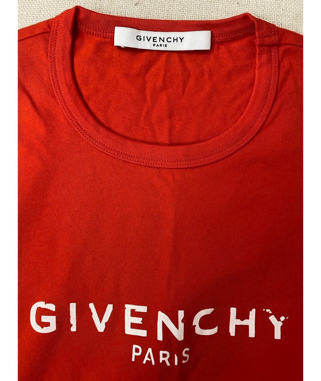 GIVENCHY Красная хлопковая футболка, фото 3