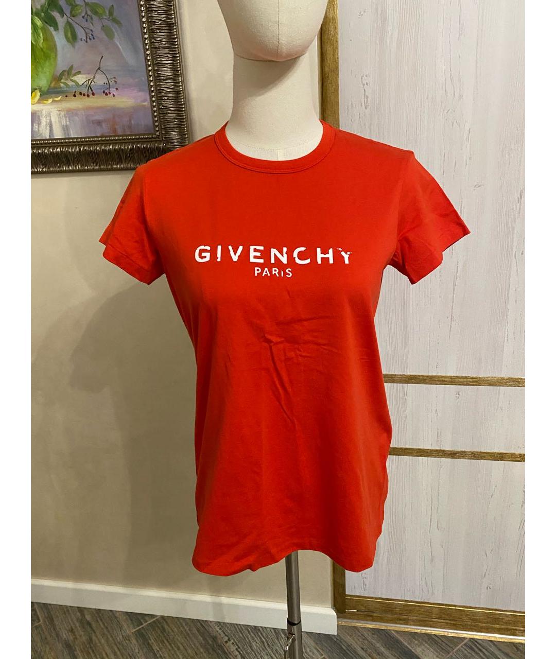 GIVENCHY Красная хлопковая футболка, фото 5