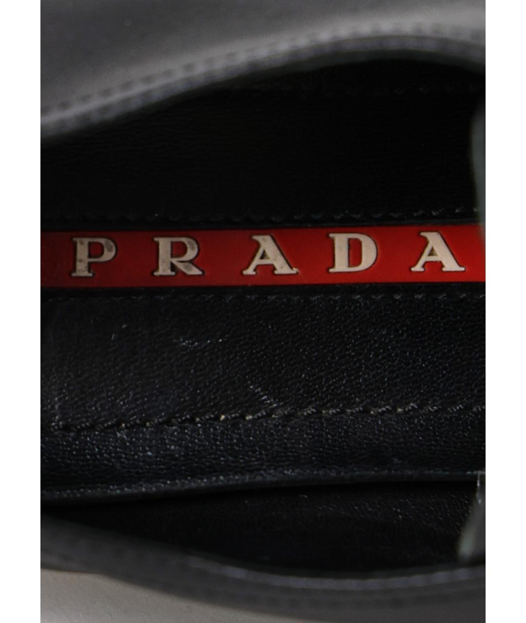 PRADA Черные кожаные кеды, фото 5